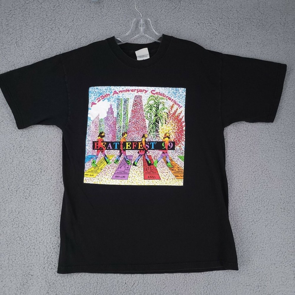 Vintage Beatles Beatlefest '99 Abby Road Colorful T-Shirt Size Large